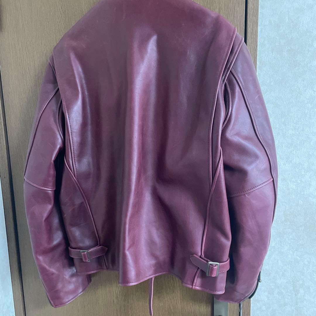 ウインドアーマー　シングルライダース　本革LL レッド