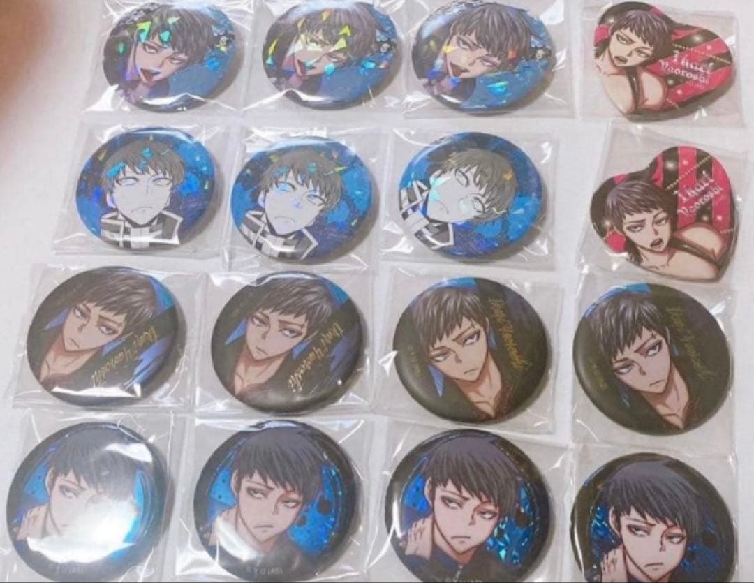 桃源暗鬼 矢颪碇 ホログラム缶バッジ ハート缶バッジ メタリック缶バッジ