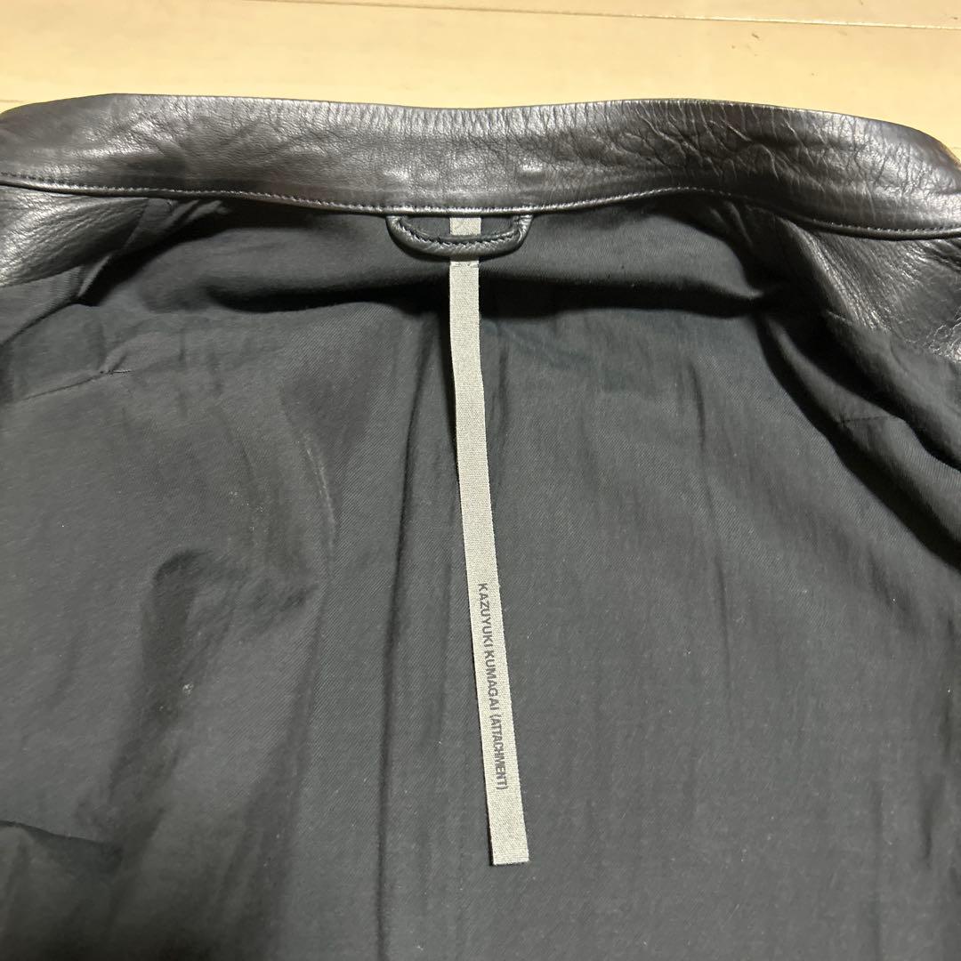 カズユキクマガイ 鹿革 ディアスキン　シングル ライダース レザー ジャケット