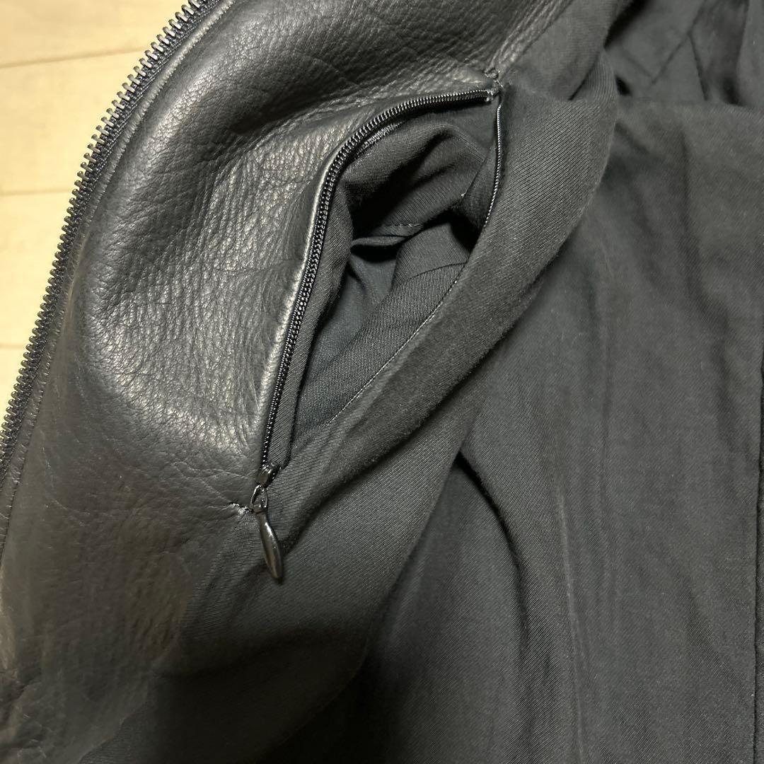 カズユキクマガイ 鹿革 ディアスキン　シングル ライダース レザー ジャケット