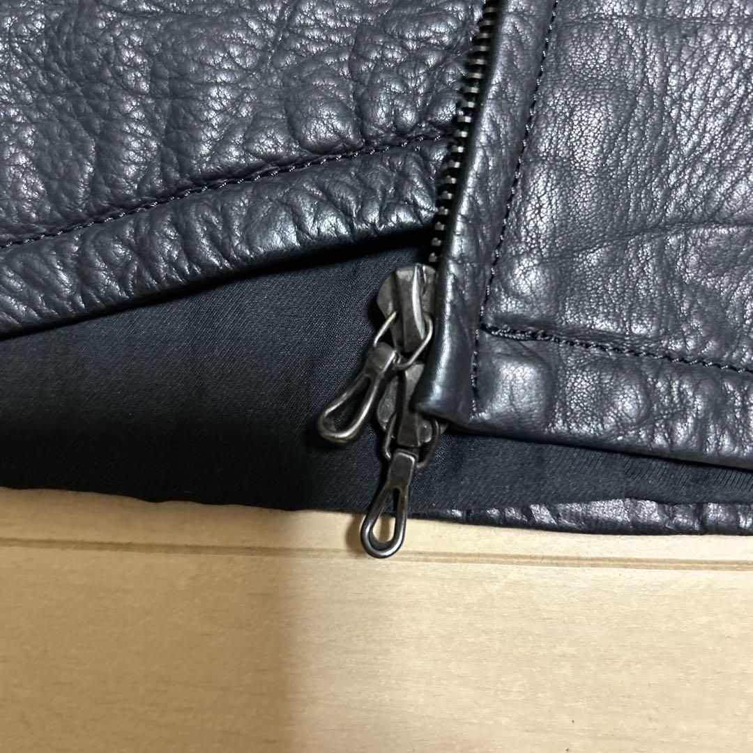 カズユキクマガイ 鹿革 ディアスキン　シングル ライダース レザー ジャケット