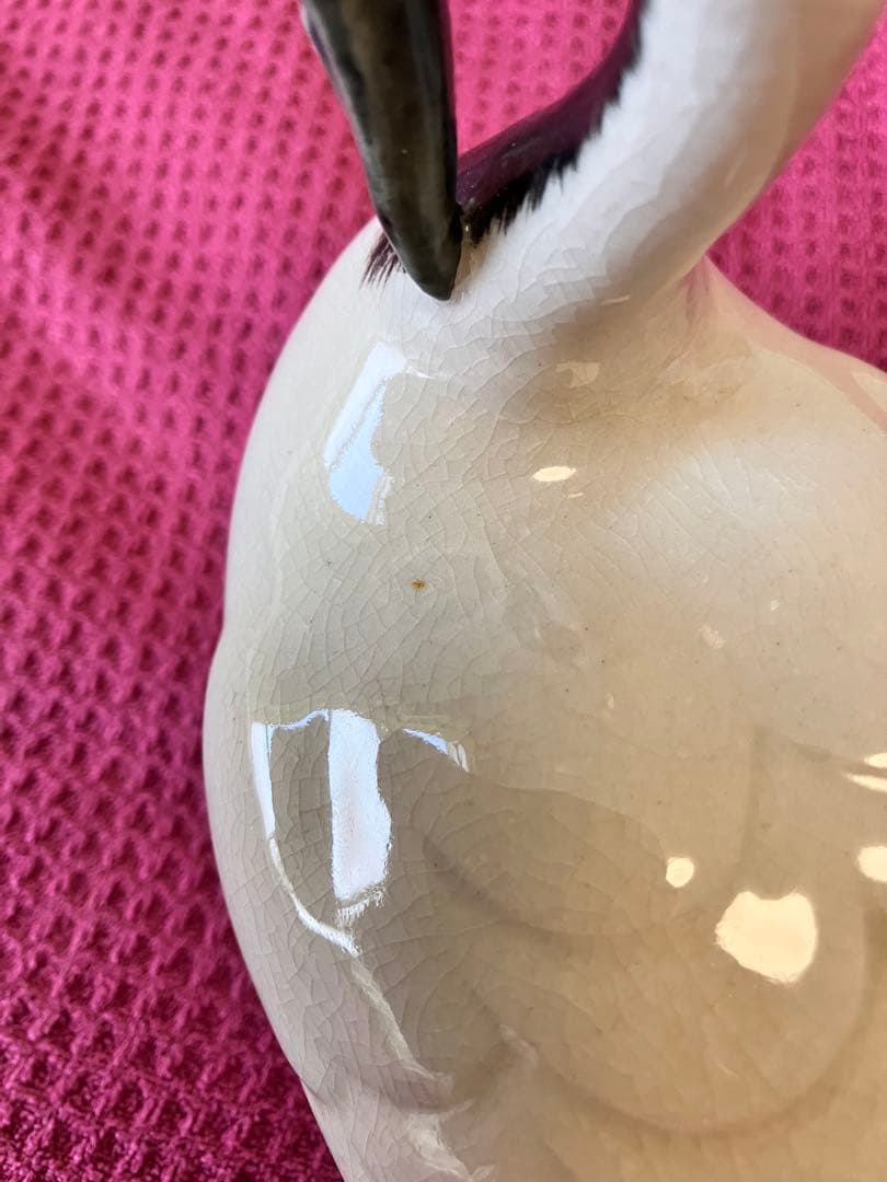 名工 伊東陶山 伝統工芸 京焼 清水焼 鶴 置物 骨董品 古美術品