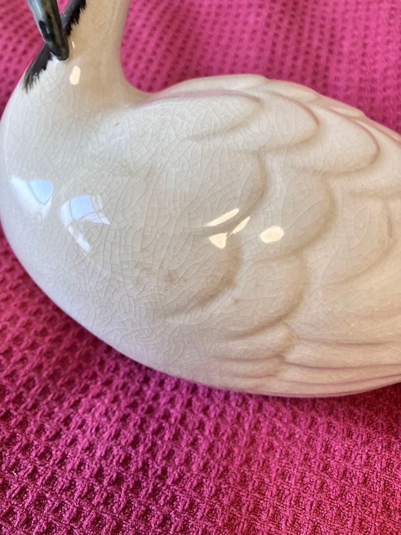 名工 伊東陶山 伝統工芸 京焼 清水焼 鶴 置物 骨董品 古美術品