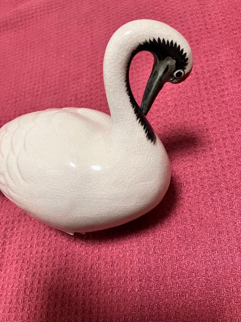 名工 伊東陶山 伝統工芸 京焼 清水焼 鶴 置物 骨董品 古美術品