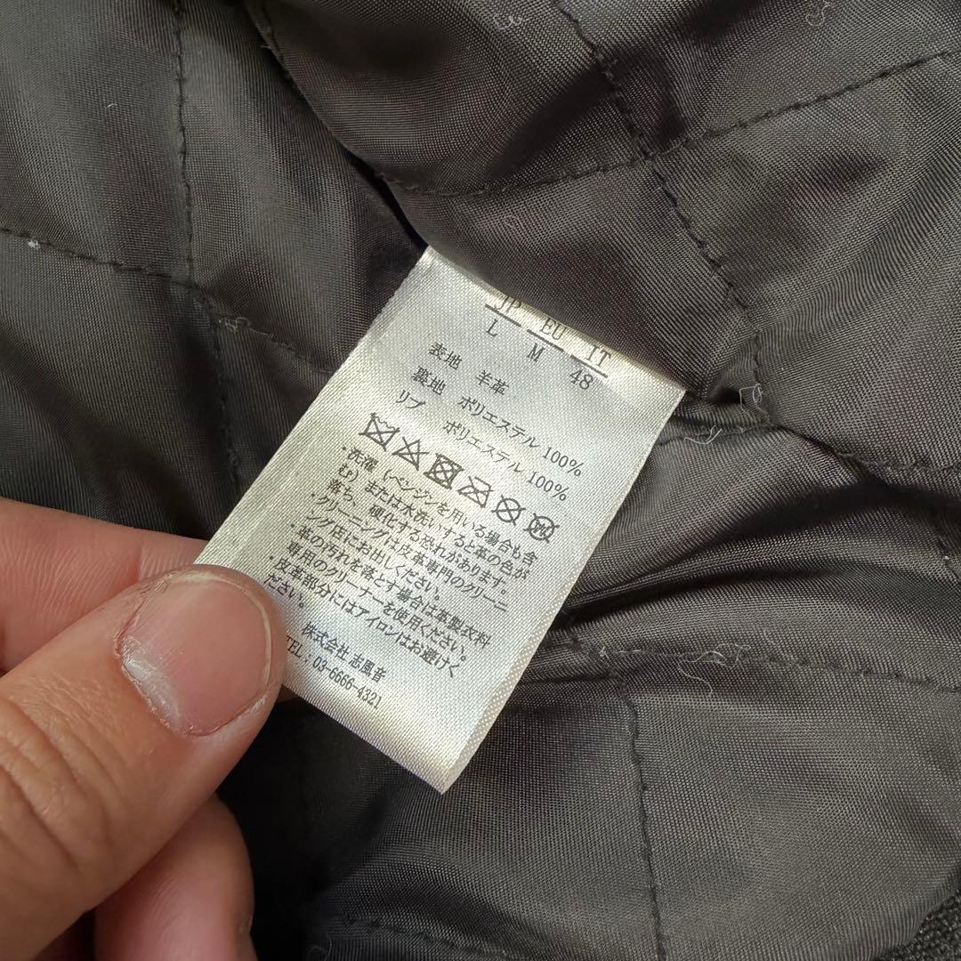 近年美品Lサイズ相当　AKM シングルライダースジャケット　羊革　キルティング