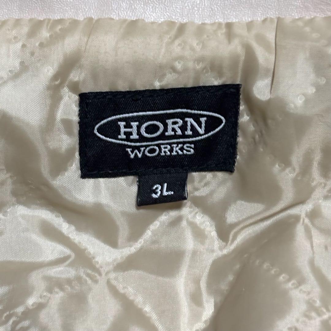 【美品】ホーンワークス シングルライダース レザージャケット 大きいサイズ