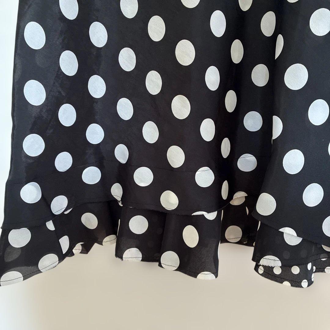 ジュンヤワタナベ　コムデギャルソン　フレアスカート 黒白水玉