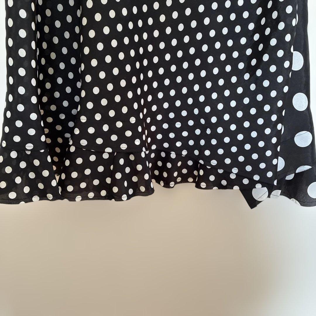 ジュンヤワタナベ　コムデギャルソン　フレアスカート 黒白水玉