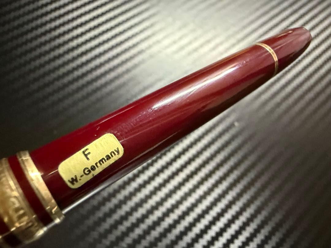 美品 モンブラン マイスターシュテュック 144 ボルドー 全金 F 万年筆