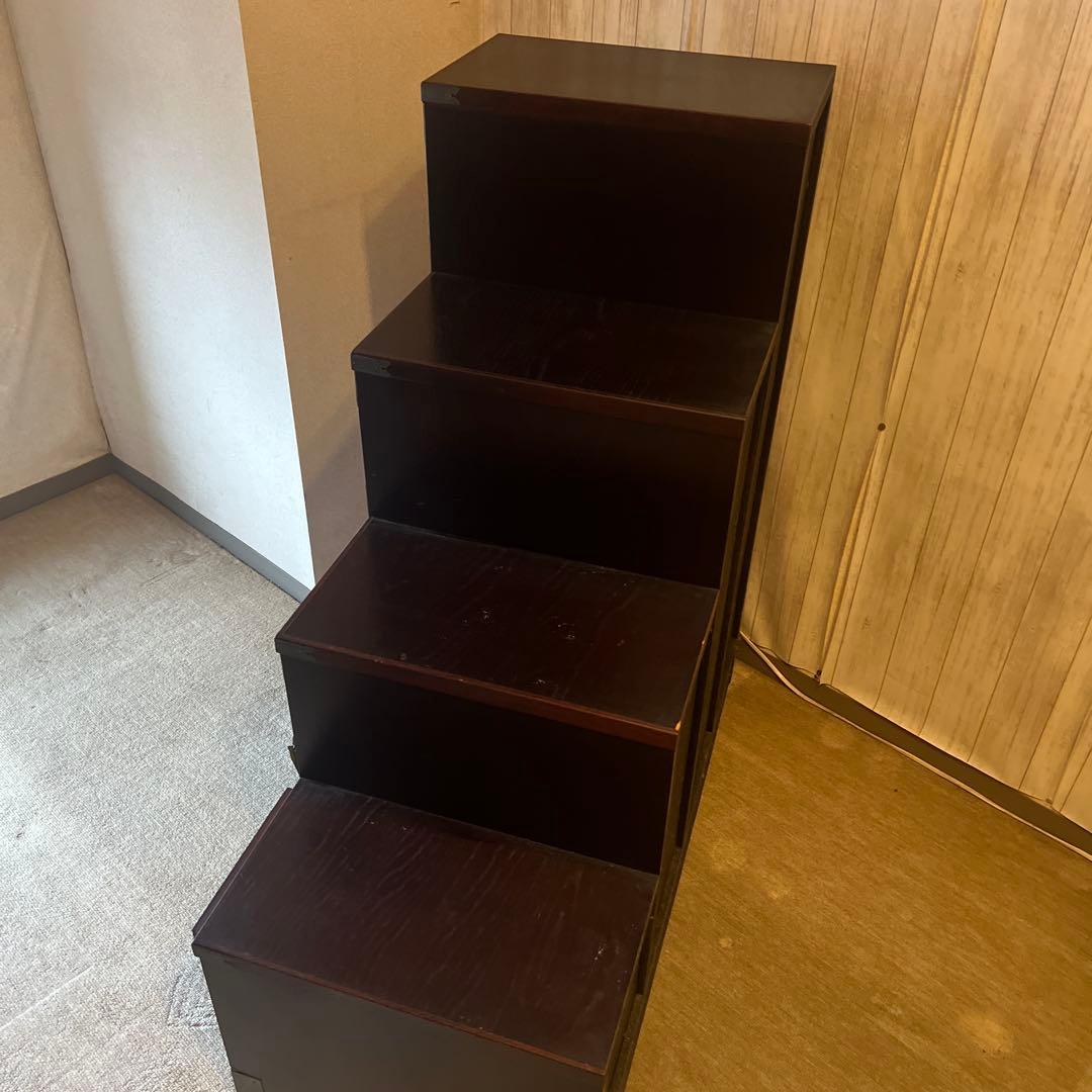 木製階段型箪笥 ダークブラウン