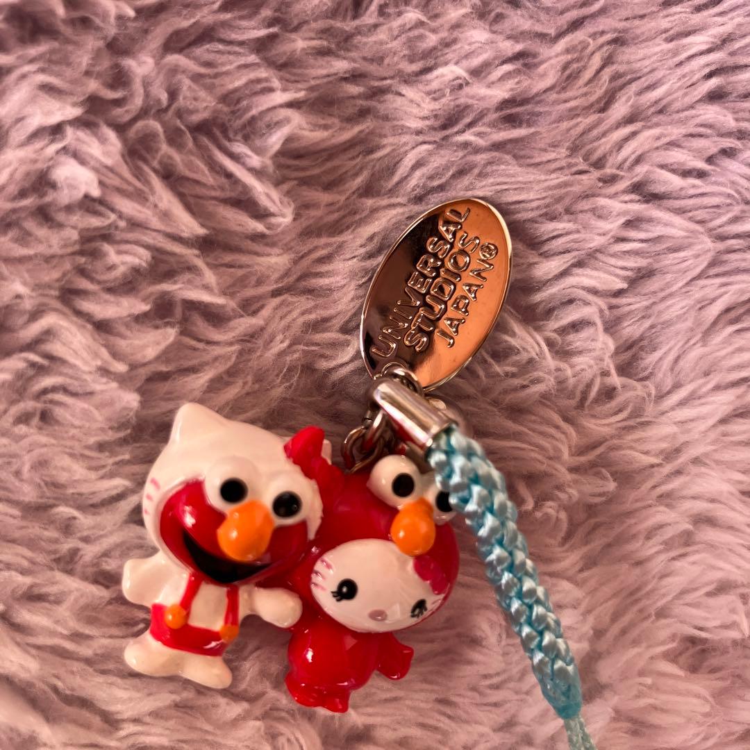 2011年USJエルモとキティコラボストラップ未使用