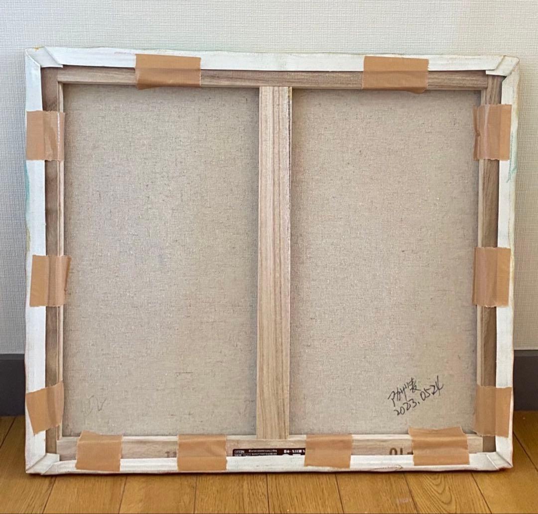 絵画。原画☆キャンバスF10【かわいい猫たちが一緒に香ばしいお風呂に入ります】