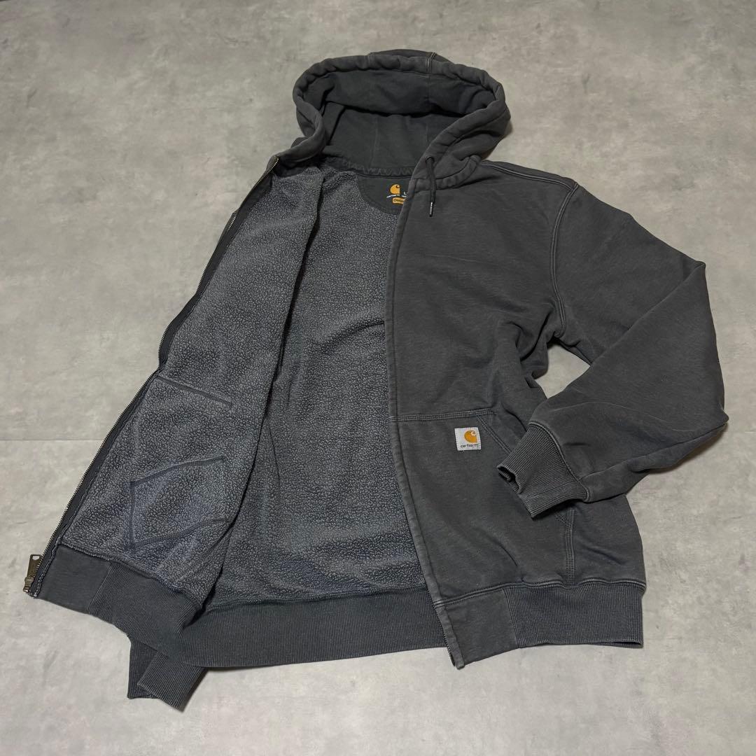 カーハート フルジップパーカー 撥水 裏フリース フェード レインディフェンダー