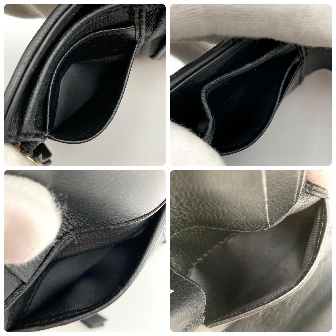 Noodles✨ メゾンマルジェラ 三つ折り財布 グラムスラム 黒 レザー