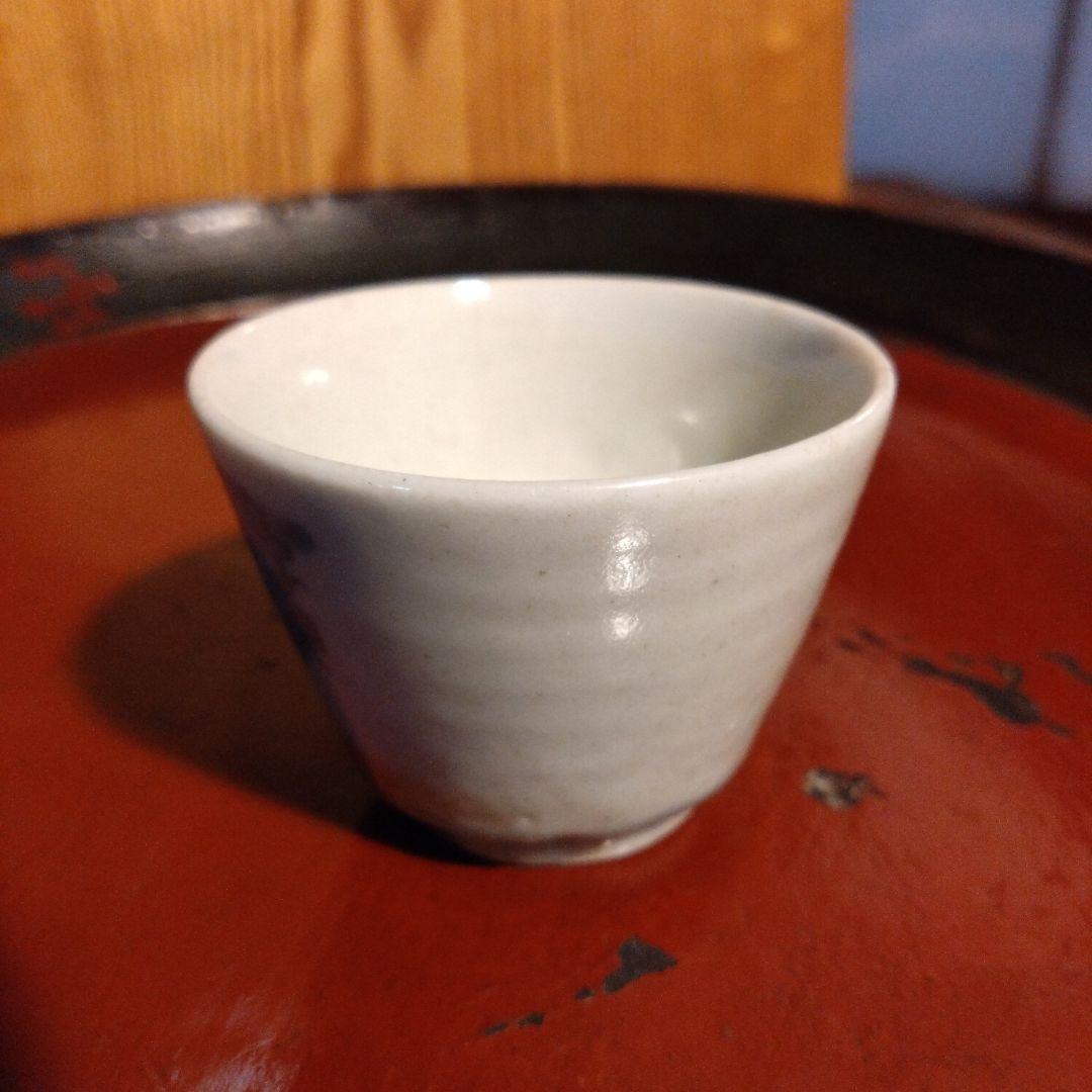 古伊万里蒟蒻印判菊花文蕎麦猪口