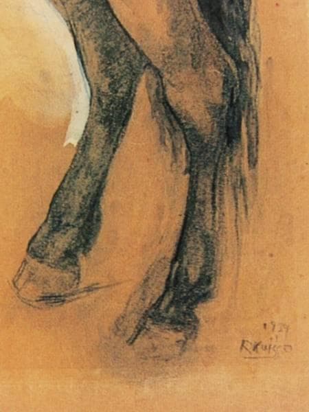 小磯良平、【馬 】、希少な限定額装用画集画、新品高級額 額装付、状態良好