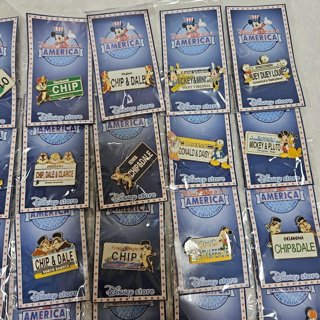 DisneyStore キャラクターピンバッジ アメリカ50州 50個まとめ売り