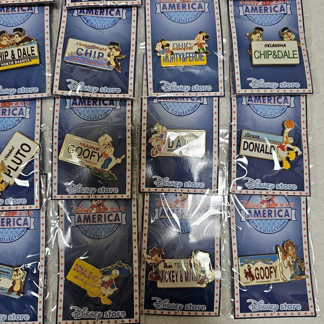 DisneyStore キャラクターピンバッジ アメリカ50州 50個まとめ売り