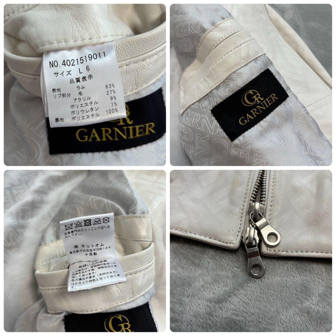 GARNIER ラムレザージャケット　L 総柄　MA-1 ブルゾン　21年モデル