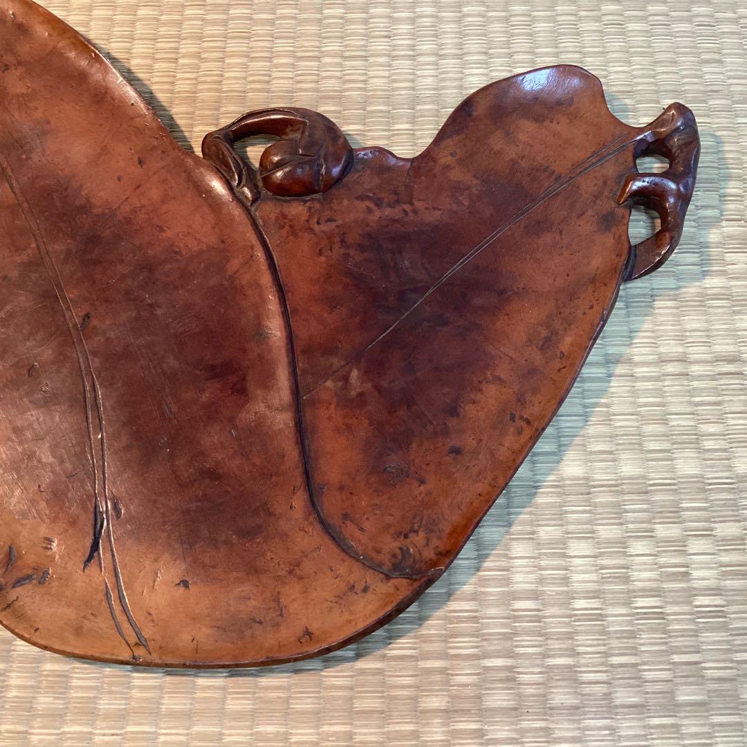 煎茶葉盆　②　　煎茶道松材葉盆