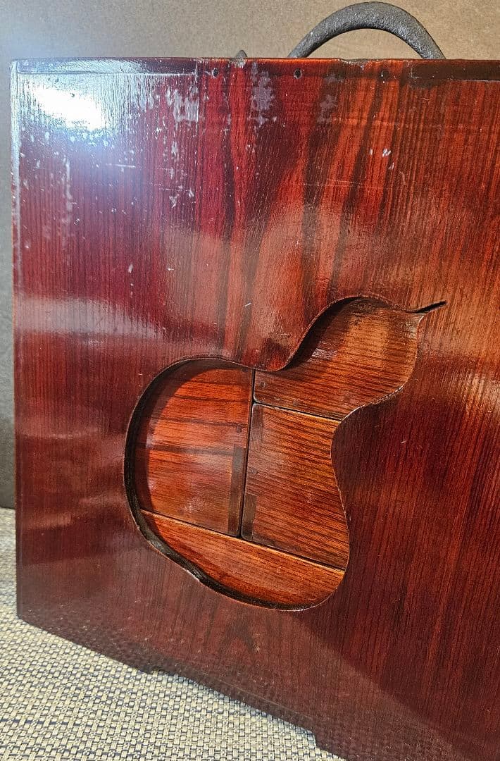 明治時代　木製　弁当箱　野点　野点弁当箱 鉄製手提げ　三段重ね　5箱仕立　茶道具