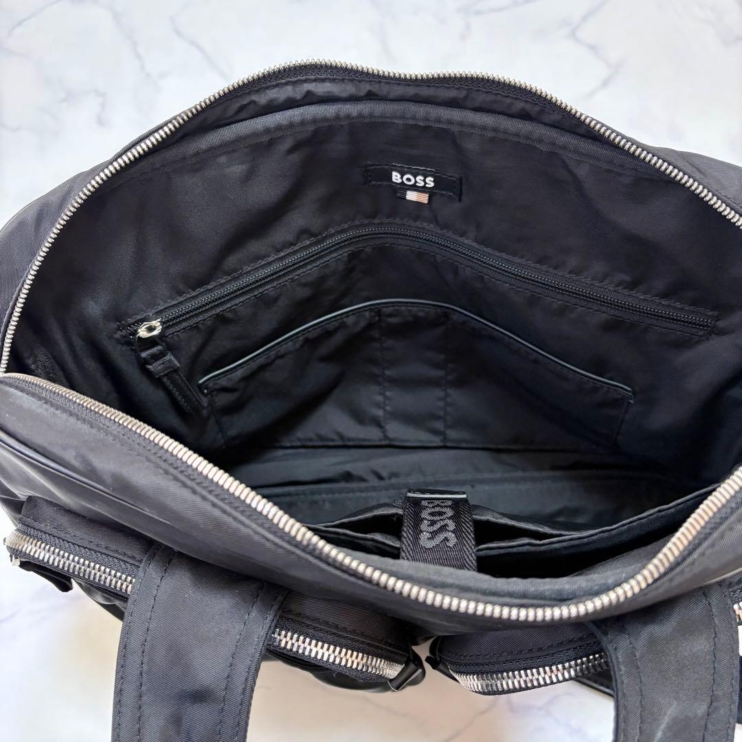 美品 HUGO BOSS ビジネスバッグ ブリーフケース 2WAY ナイロン 黒