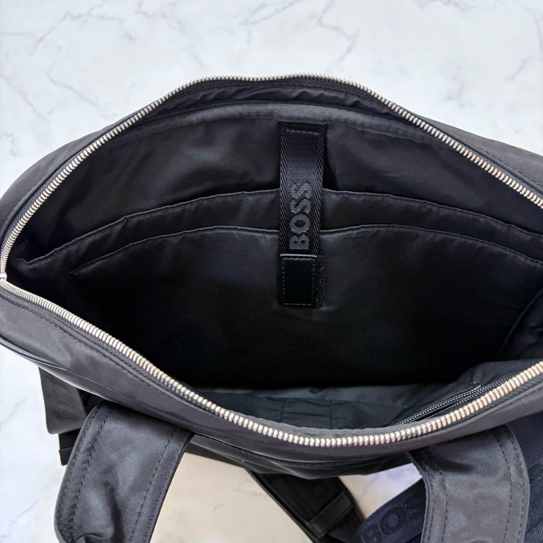 美品 HUGO BOSS ビジネスバッグ ブリーフケース 2WAY ナイロン 黒