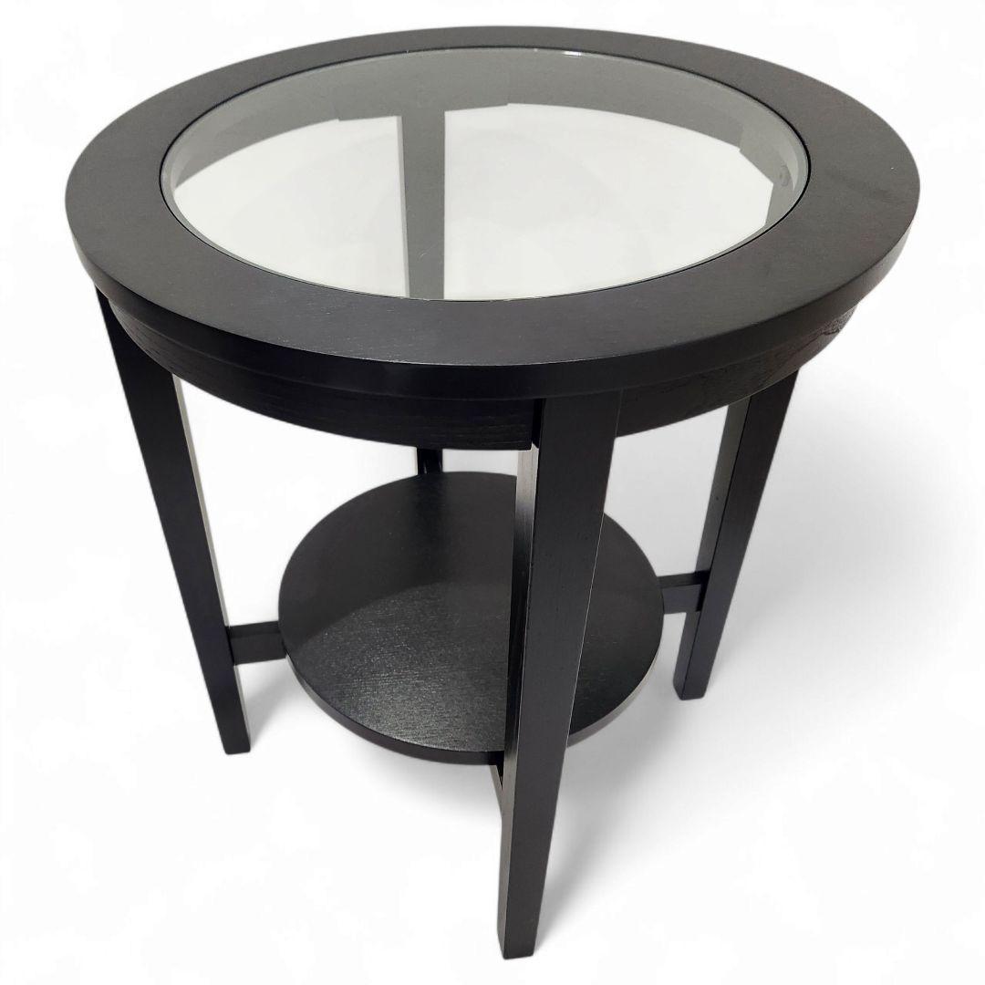 IKEA イケア マルムスタ サイドテーブル 丸型 ガラストップ 廃盤 美品