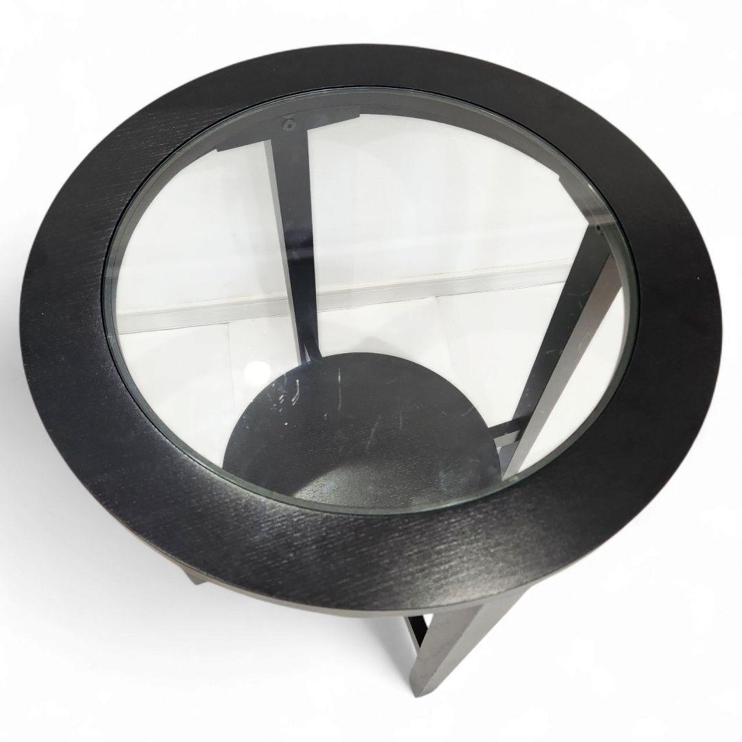 IKEA イケア マルムスタ サイドテーブル 丸型 ガラストップ 廃盤 美品