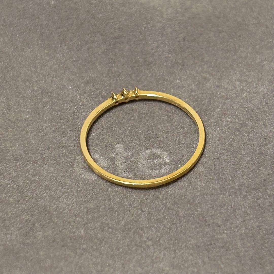 ete K18YG レイヤード ブラウンダイヤモンドリング　15号