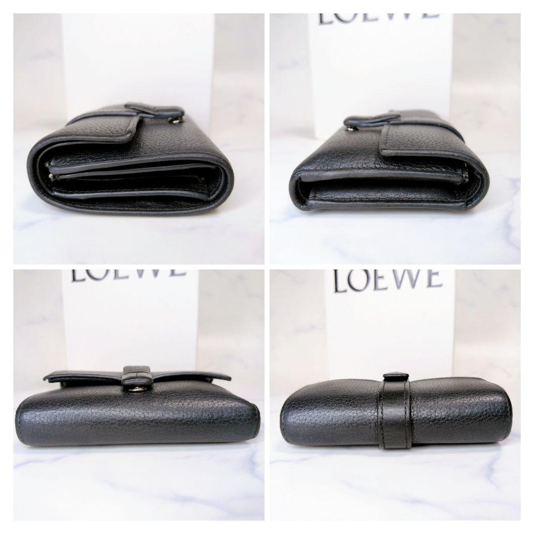 ロエベ バーティカルウォレット 三つ折り財布 アナグラム ブラック 黒 箱付き