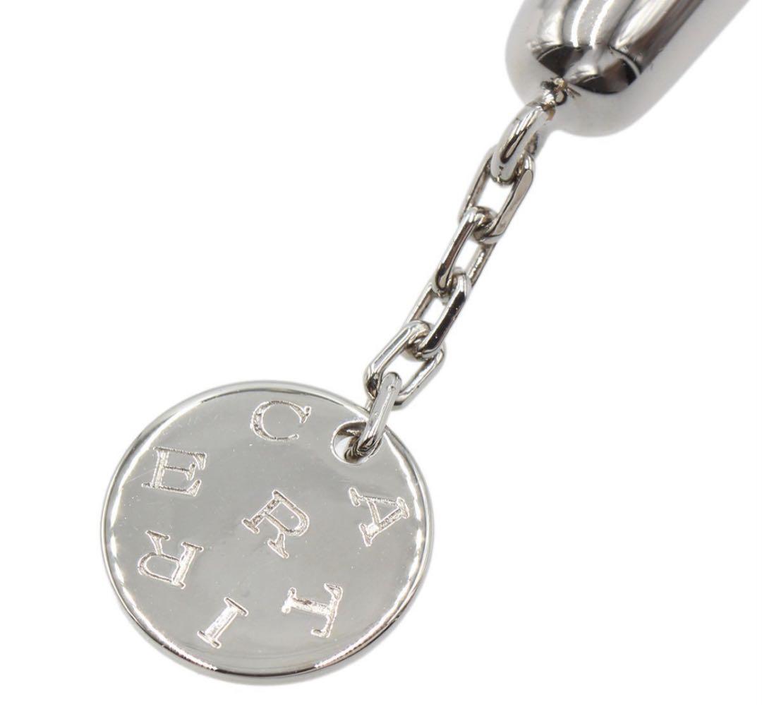 N2547 新同 カルティエ ロゴチャーム ボールペン ブルー×シルバー