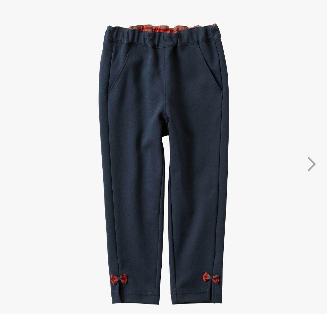 familiar ファミリア　新作　パンツ（9分丈）リボン　チェック　110