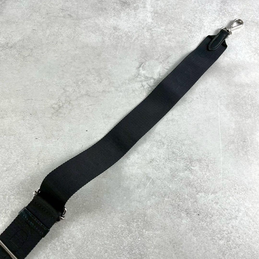 【現行未使用級】プラダ ショルダーストラップ ロゴ刺繍 バッグ用 ブラック