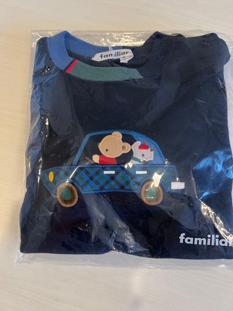 familiar 車刺繍 トレーナー ネイビー