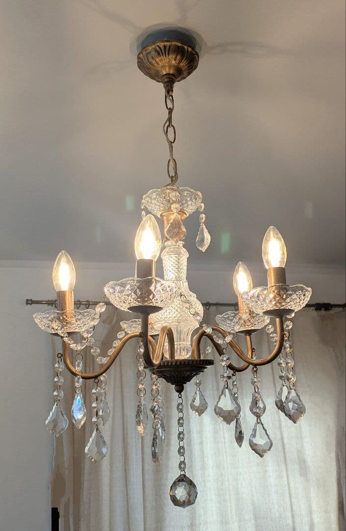 クリスタル シャンデリア 5灯 クラシック　アンティーク調