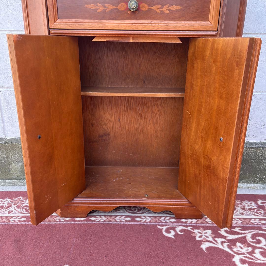 古家具ビンテージ品◾️アンティーク象嵌デザイン 木製コンソールテーブル 飾り台