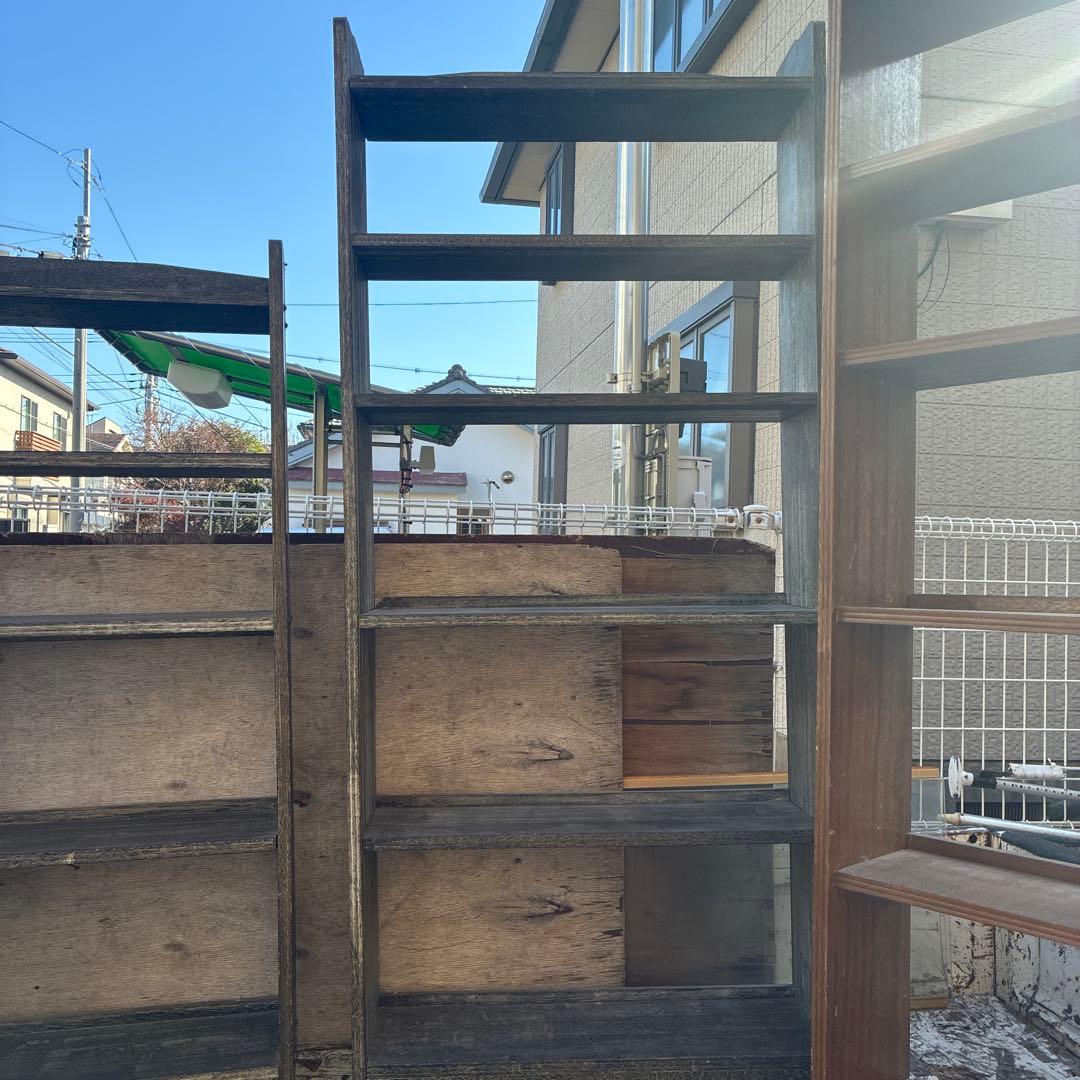 ビンテージ本棚 ビンテージ家具 昭和レトロ木製本棚 3セット