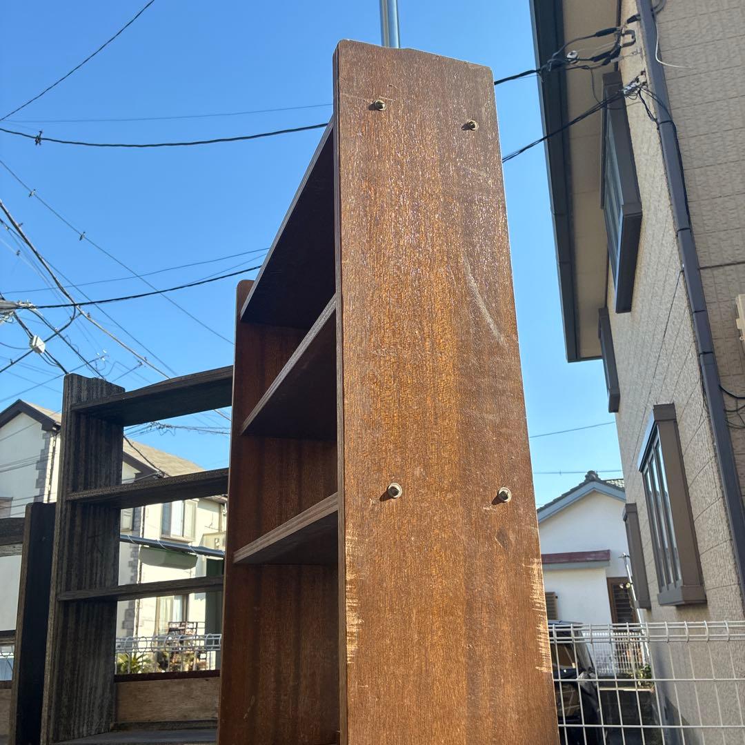ビンテージ本棚 ビンテージ家具 昭和レトロ木製本棚 3セット