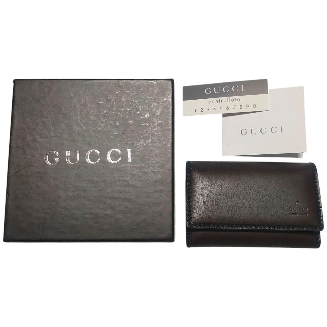 GUCCI レザーキーケース ブラウン E1610 新品未使用