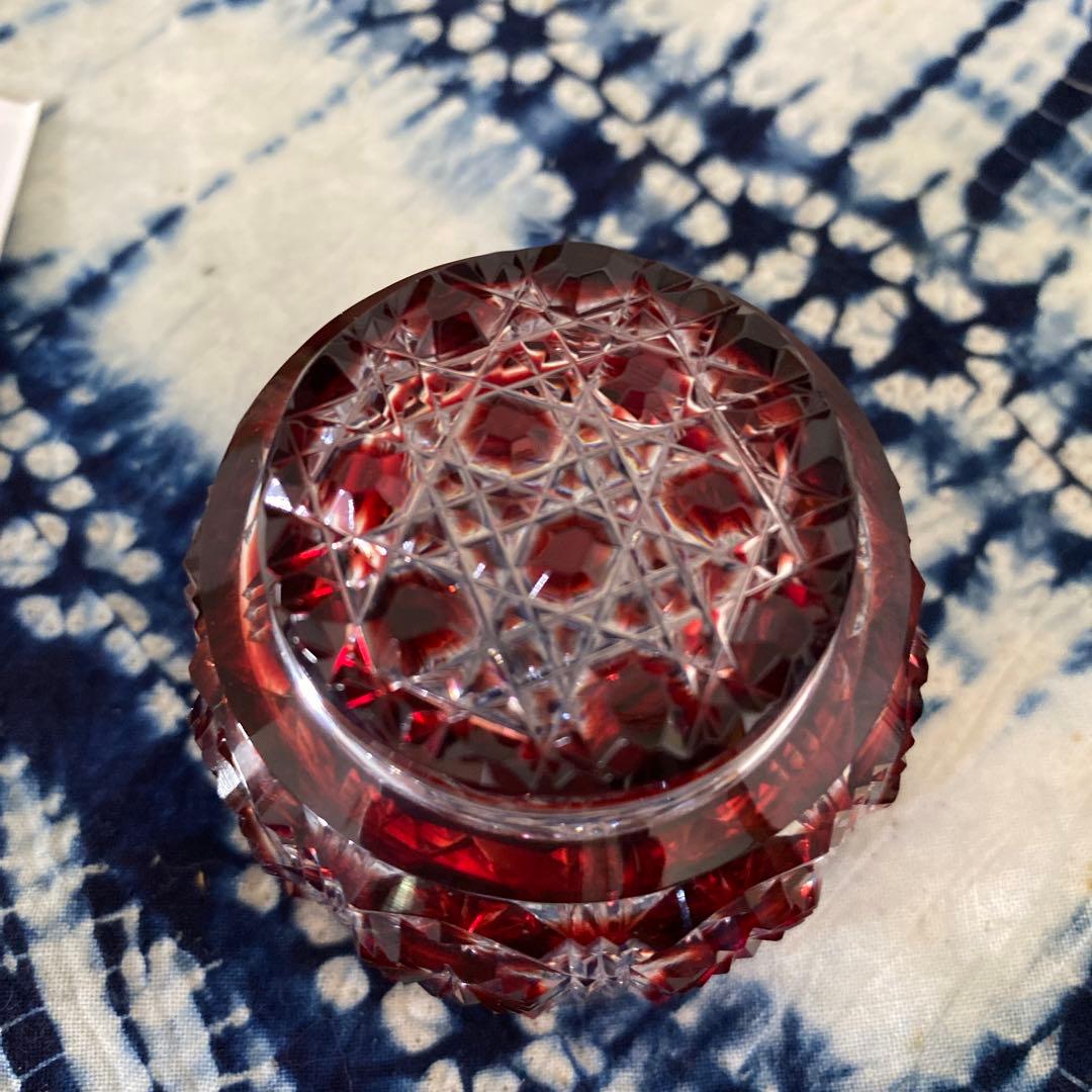 色被ガラス　切子猪口　尚古集成館監修　薩摩ガラス工芸作