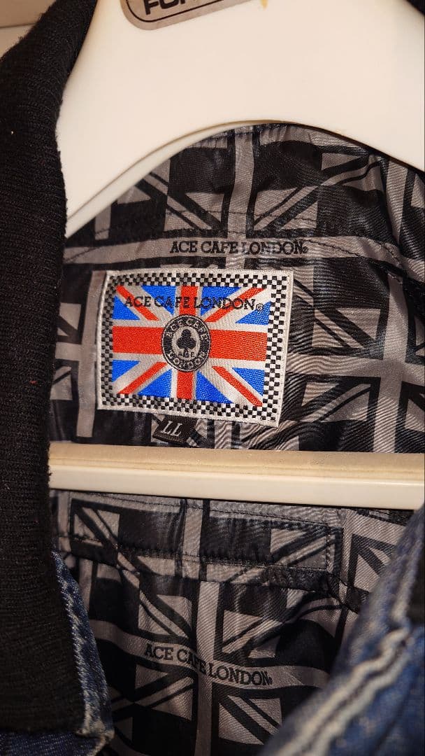 エースカフェロンドン ライダースジャケット ネイビー LLサイズ