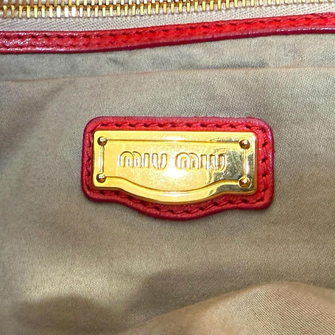 J7288 ミュウミュウ マテラッセ 2WAY ショルダーバッグ レッド Y2K