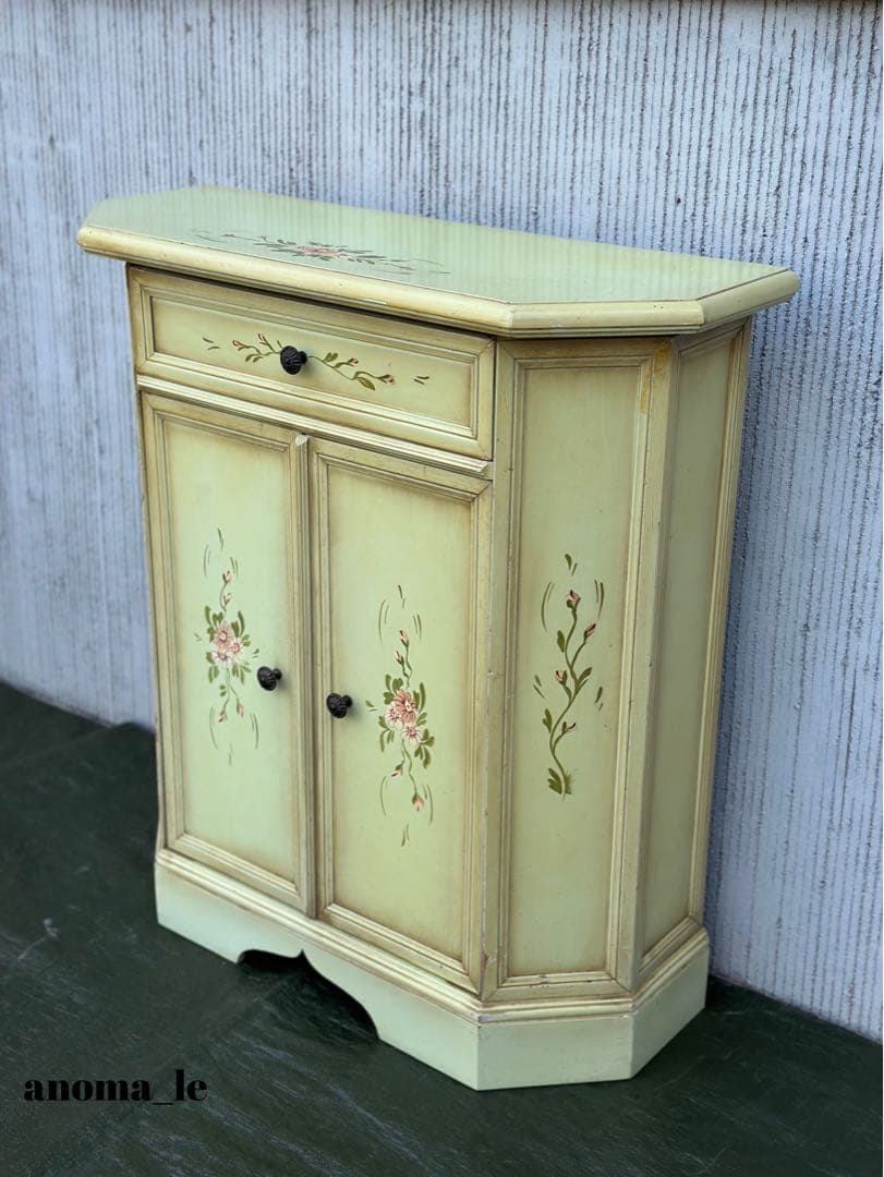 【コンソール】木製　トールペイント　シャビーシック　花台　飾り台　アンティーク◎