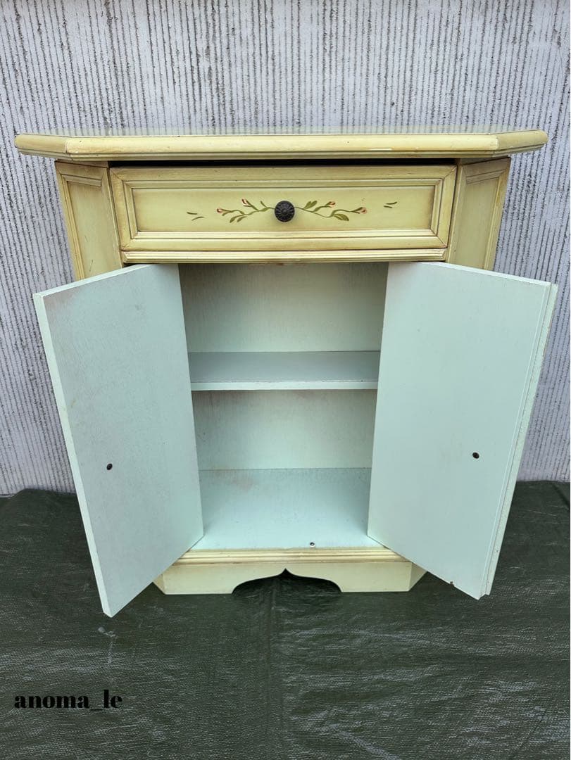 【コンソール】木製　トールペイント　シャビーシック　花台　飾り台　アンティーク◎