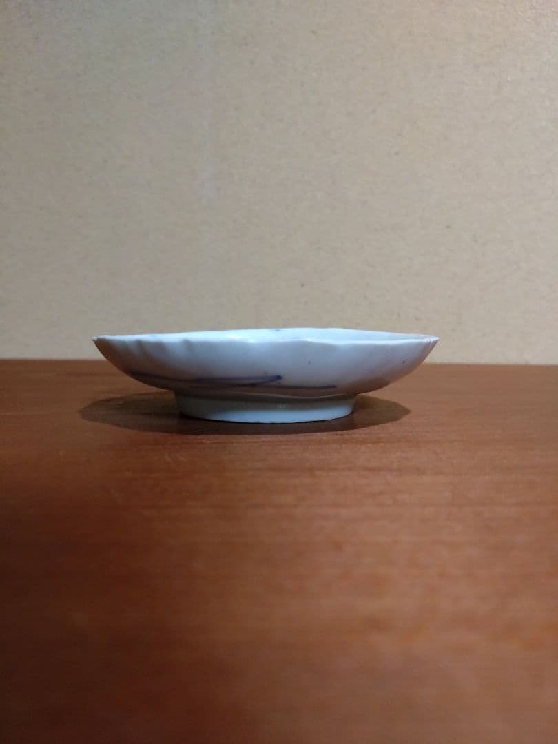 古伊万里 蒟蒻印判 花紋 輪花平盃 小皿