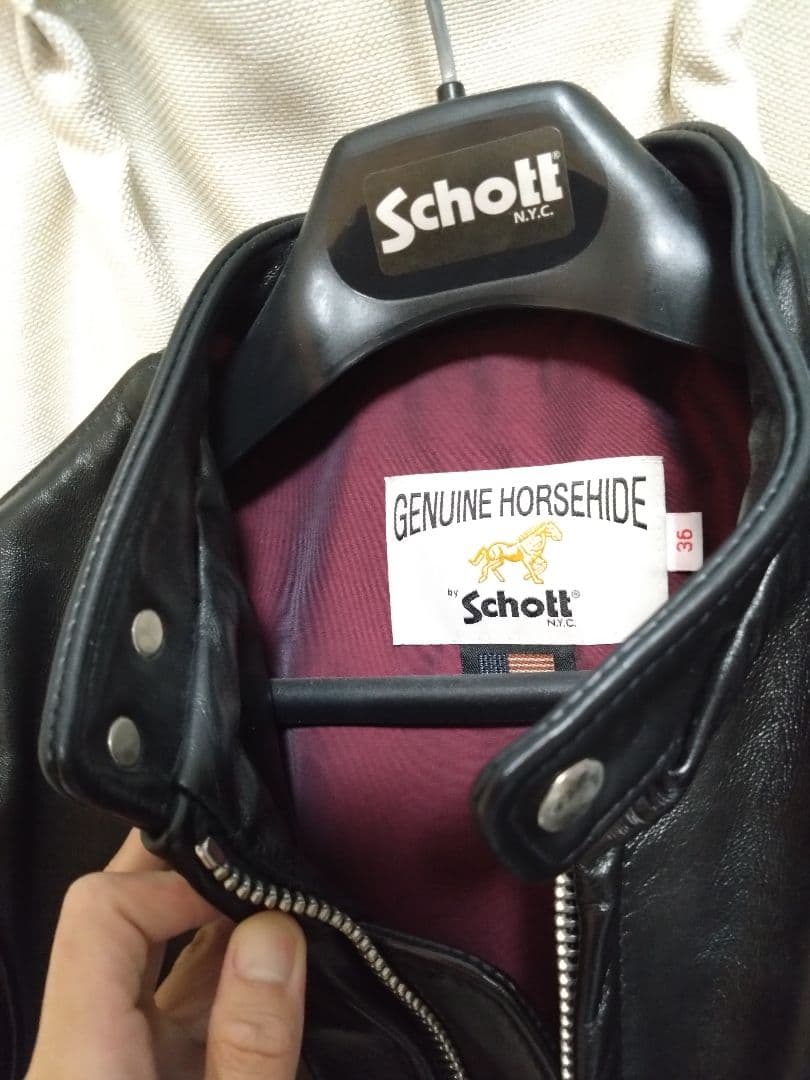 Schott シングルライダース641XXH クリーナー、ミルク、純正ハンガー付