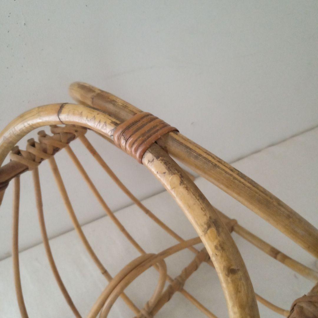 籐のマガジンラック スウェーデン 北欧 ヴィンテージ
