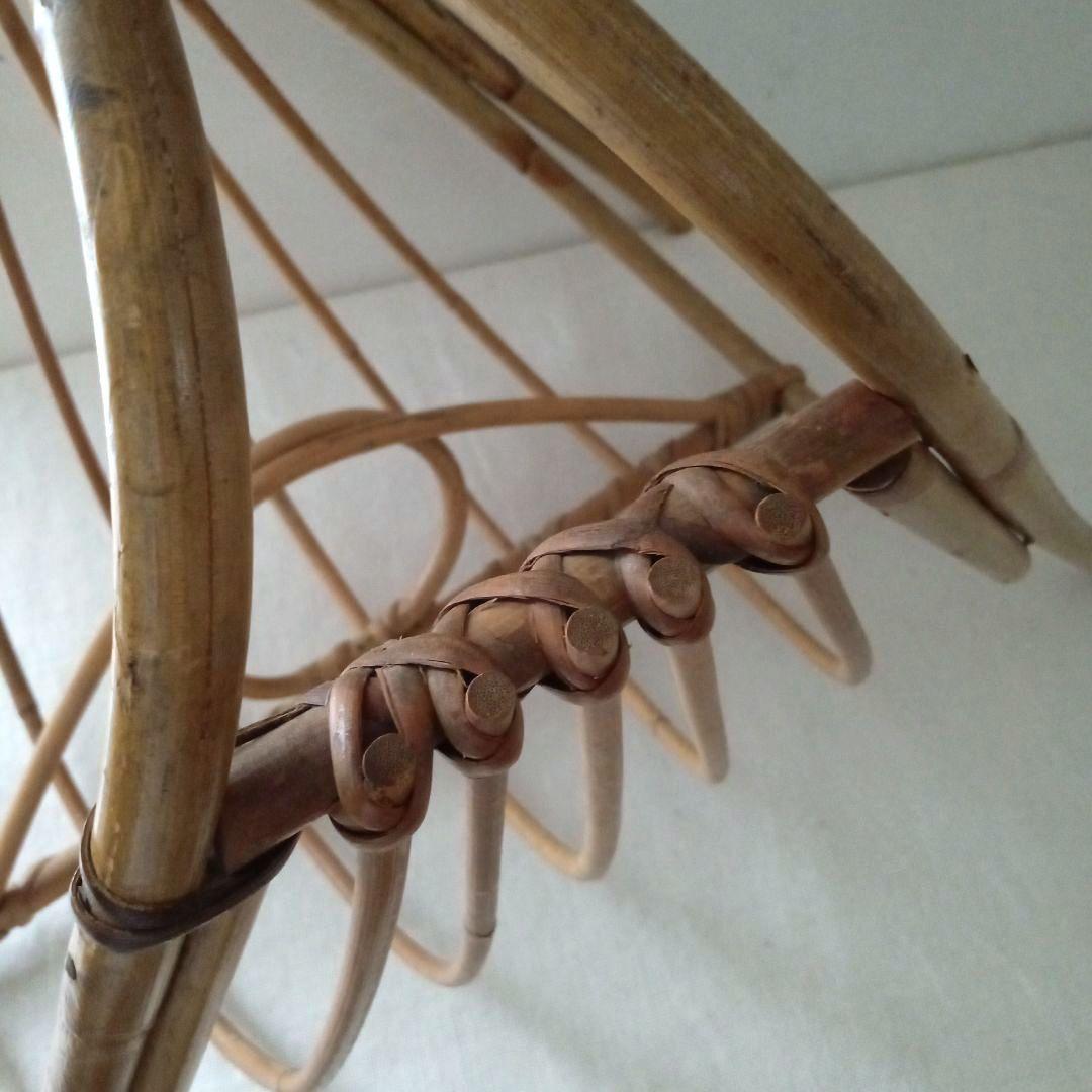 籐のマガジンラック スウェーデン 北欧 ヴィンテージ