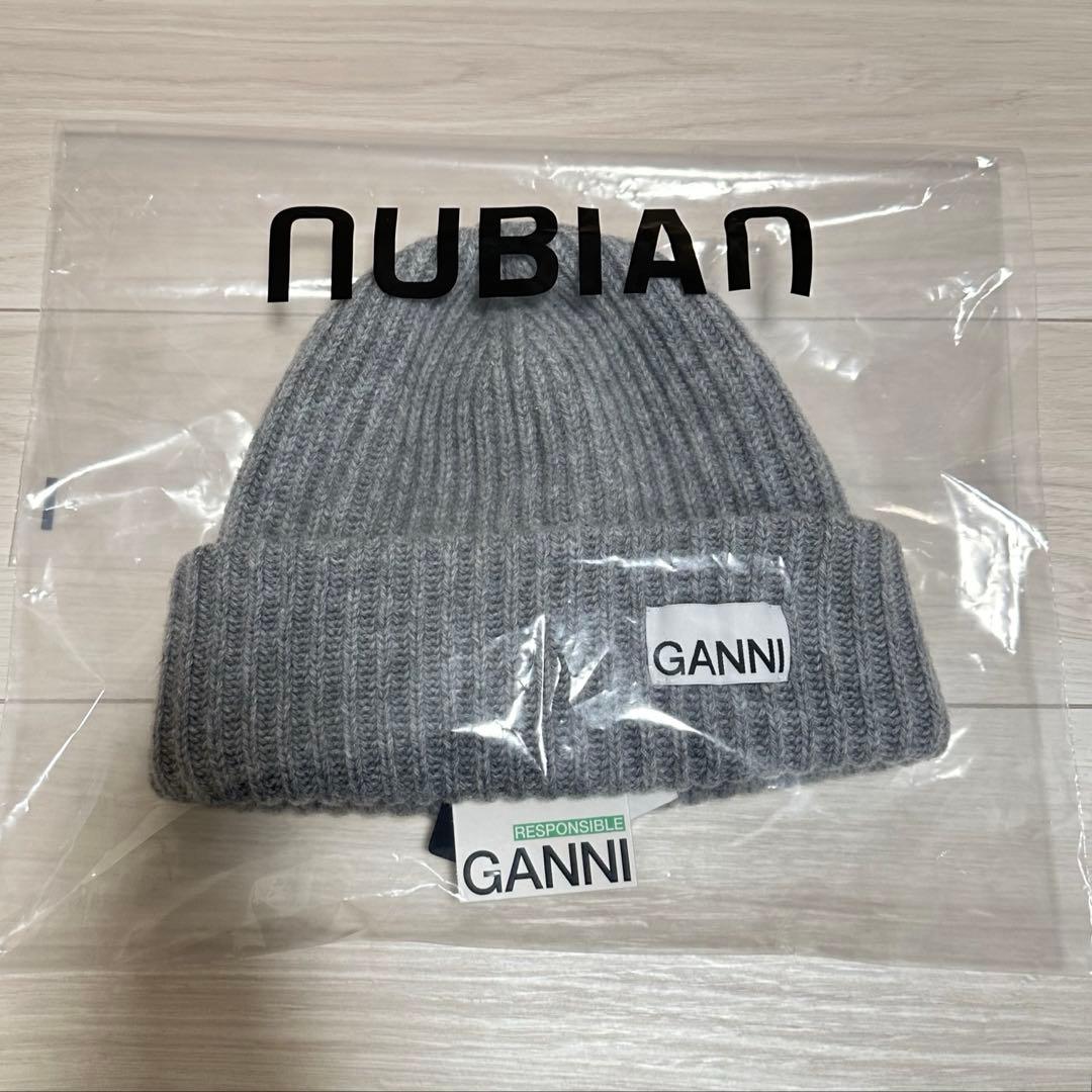 新品 GANNI グレー ニット帽